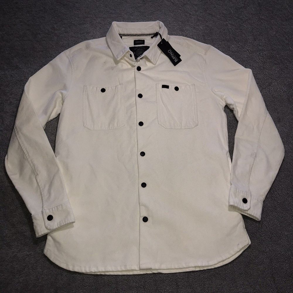 NWT Buffalo David Bitton Cream Ivory Corduroy Shirt Shacket Button Up‎ Medium